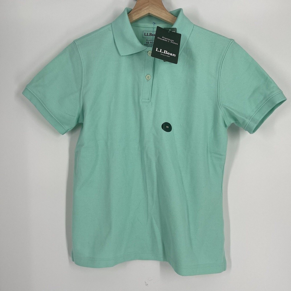 L.L. Bean Women's Premium Double L Polo Shirt Lichen Green Misses‎ XS NWT